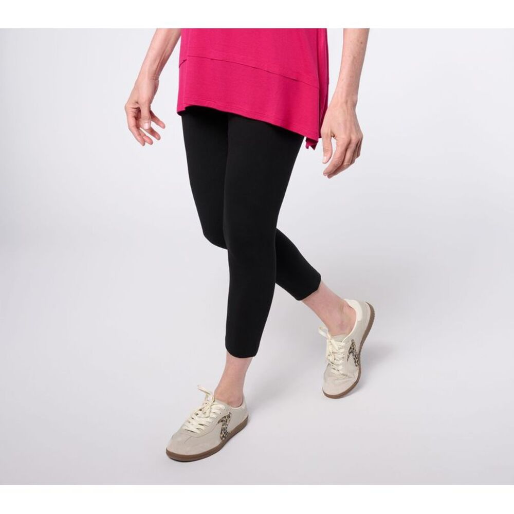 Fashion Women's Pants Sz L Cropped Leggings Black